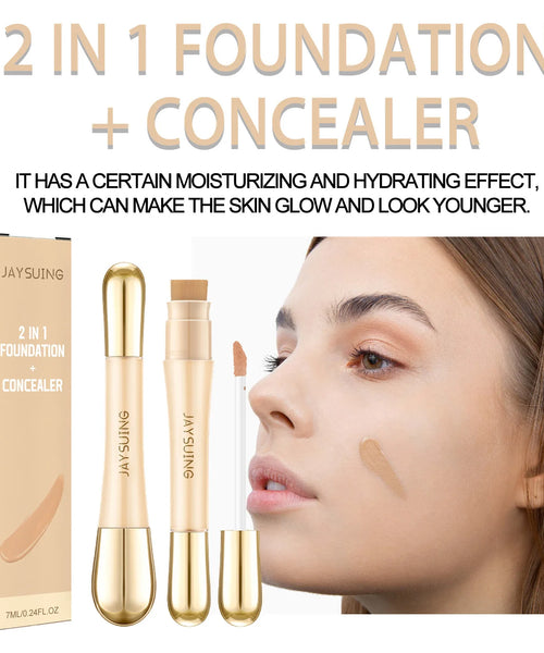 Jaysuing 2-in-1 Concealer & Foundation Pen – Long-Lasting Coverage (7ml)