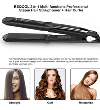 Steam Hair Straightener – Professional Ceramic Flat Iron with Argan Oil Treatment