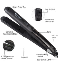 Steam Hair Straightener – Professional Ceramic Flat Iron with Argan Oil Treatment