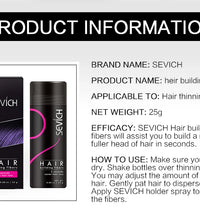 Sevich Hair Building Fibers – Keratin Powder for Thinning Hair (25g)