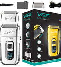 VGR 3-Speed Rechargeable Electric Shaver – Beard & Bald Head Razor