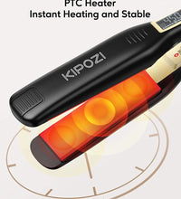 KIPOZI Titanium Flat Iron Hair Straightener with LCD Display