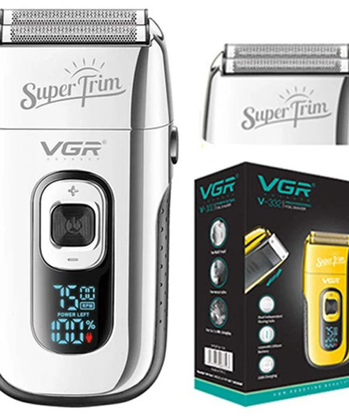 VGR 3-Speed Rechargeable Electric Shaver – Beard & Bald Head Razor