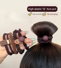 10PCS Women's Hair Ties – High Elastic Leather Bands