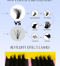 GROINNEYA Cluster Lashes Kit – Fluffy Faux Mink Eyelash Extensions