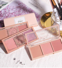 3-Color Blush Palette – Nude & Matte Shades for Natural Glow