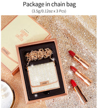 Matte Lipstick Set – 3 Colors with Silver Chain Bag