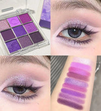 Purple Tassel 9-Color Eyeshadow Palette – Smoky Violet, Matte & Pearlescent