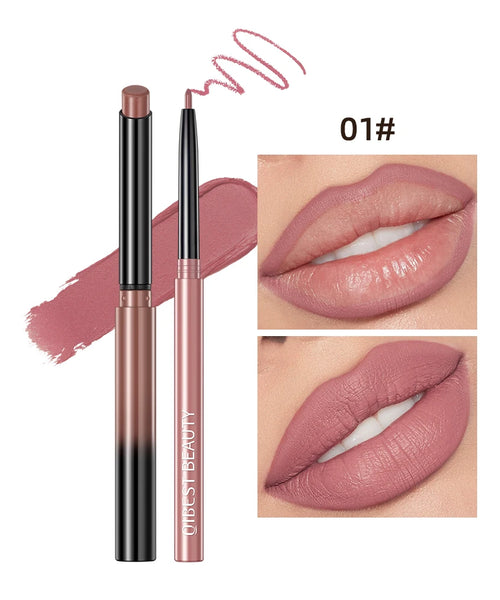 QIBEST Lipstick Pencil – Waterproof Matte Lip Tint & Liner