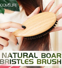 BOOMSLIFE Boar Bristle Hair Brush – Wooden Detangling & Straightening Comb