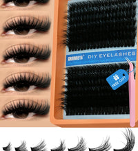 GROINNEYA Cluster Lashes Kit – Fluffy Faux Mink Eyelash Extensions