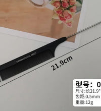 Professional Stainless Steel Tail Comb – Fine Teeth Barber Styling Tool