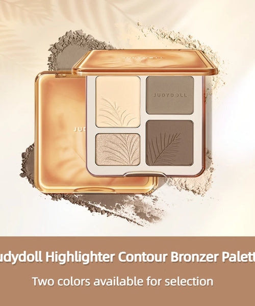 Judydoll Highlighter & Contour Palette – 3D Bronzer & Nose Shadow