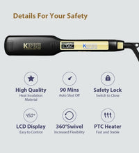 KIPOZI Titanium Flat Iron Hair Straightener with LCD Display