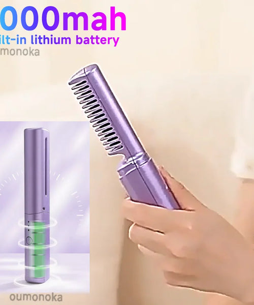 Wireless Hot Comb & Curling Iron – Portable Hair Straightener & Styler