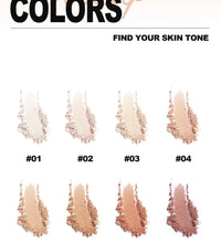 8-Color Matte Pressed Powder – Full Coverage, Oil Control Foundation