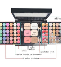 40/74/78-Color Glitter Eyeshadow Palette – Matte, Waterproof, Long-Lasting