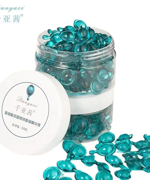 50PCS Blue Copper Peptide Face Serum – Firming & Moisturizing Capsules