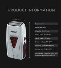 Kemei 3382 Professional Rechargeable Hair Clipper – 0mm Shaving Razor for Men