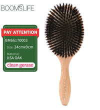 BOOMSLIFE Boar Bristle Hair Brush – Wooden Detangling & Straightening Comb