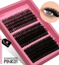 GROINNEYA Cluster Lashes Kit – Fluffy Faux Mink Eyelash Extensions