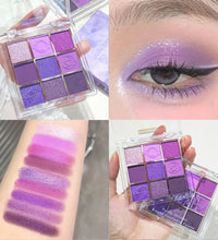 Purple Tassel 9-Color Eyeshadow Palette – Smoky Violet, Matte & Pearlescent