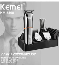 Kemei KM-5898 11-in-1 Grooming Kit – Washable & Rechargeable