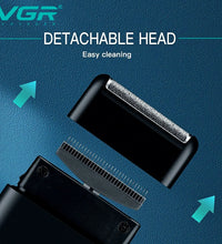 VGR V390 Electric Shaver – Portable USB Rechargeable Beard Trimmer