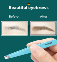 MR.GREEN Colorful Slanted Eyebrow Tweezers – Stainless Steel Hair Remover
