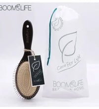 BOOMSLIFE Boar Bristle Hair Brush – Wooden Detangling & Straightening Comb