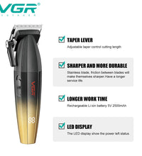 VGR Professional Hair Clipper with Digital Display – 9000 RPM Trimmer for Men