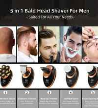 7D Floating Head Electric Shaver for Men – Wet/Dry Bald Head & Beard Trimmer