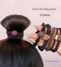 10PCS Women's Hair Ties – High Elastic Leather Bands