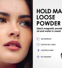 CARSLAN Black Magnetic Loose Setting Powder – Matte, Waterproof, Oil-Control