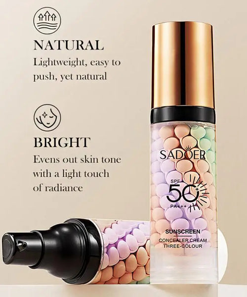 3-Color Primer & Concealer – Full Coverage, Oil Control & Skin Brightening