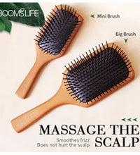 BOOMSLIFE Boar Bristle Hair Brush – Wooden Detangling & Straightening Comb