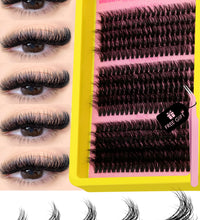 GROINNEYA Cluster Lashes Kit – Fluffy Faux Mink Eyelash Extensions