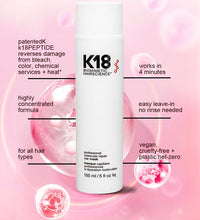 K18 Leave-In Molecular Hair Mask 150ml – 4-Min Repair for Damaged, Frizzy Hair