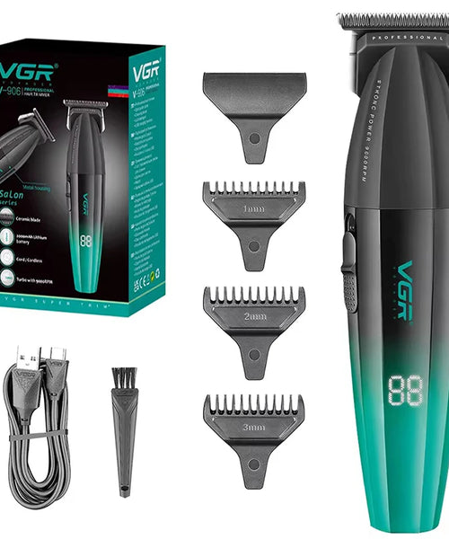 VGR 0mm Zero-Gap Metal Electric Hair & Beard Trimmer – Rechargeable Clipper