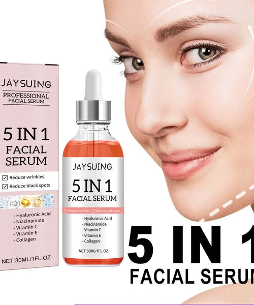 5-in-1 Vitamin C & Hyaluronic Acid Face Serum – Firming & Brightening
