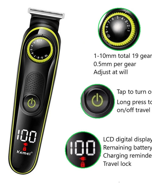 Kemei 696 5-in-1 Electric Hair Clipper & Trimmer for Men