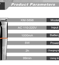 Kemei KM-5898 11-in-1 Grooming Kit – Washable & Rechargeable