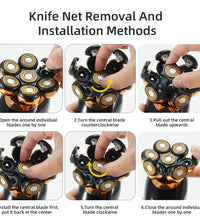 7D Floating Head Electric Shaver for Men – Wet/Dry Bald Head & Beard Trimmer