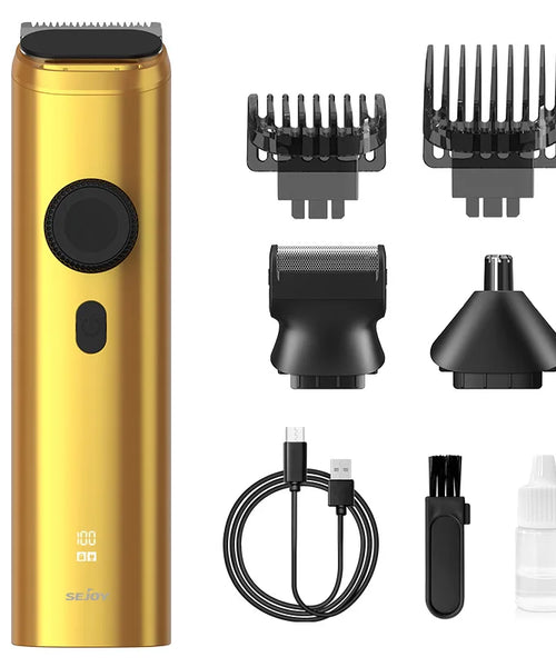 LED Display Cordless Beard Trimmer & Men's Grooming Kit