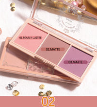 3-Color Blush Palette – Nude & Matte Shades for Natural Glow