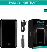 VGR V390 Electric Shaver – Portable USB Rechargeable Beard Trimmer