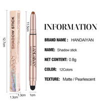 12-Color Matte Eyeshadow Stick – Waterproof & Long-Lasting