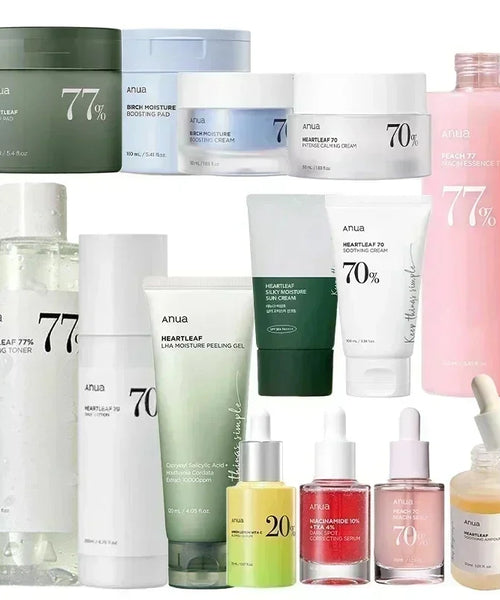 Korean Heartleaf Anua Anti-Aging Essence & Skin Care Set – Toner, Emulsion & Cleanser