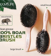 BOOMSLIFE Boar Bristle Hair Brush – Wooden Detangling & Straightening Comb