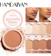 8-Color Matte Pressed Powder – Full Coverage, Oil Control Foundation